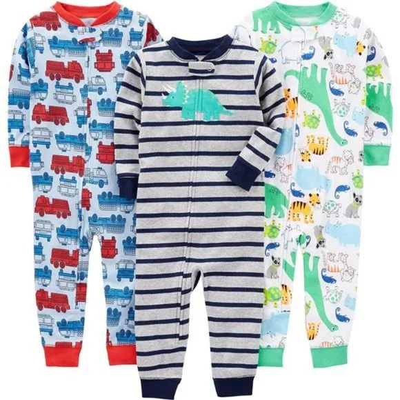Simple Joys by Carter s Baby Boys 3 Pack Snug Fit Footless Cotton Pajamas